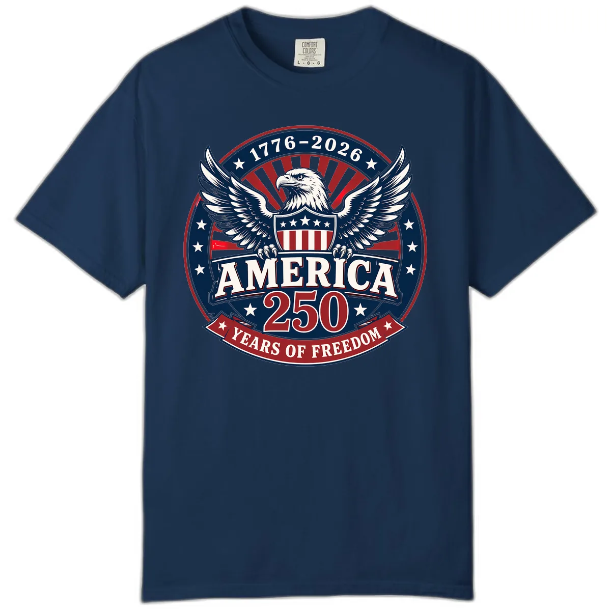 America 250 Years Of Freedom Celebration Comfort Color in Navy